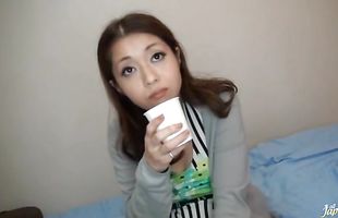 Nipponese sweetie is giving nice blowjob and feeling dick entering twat