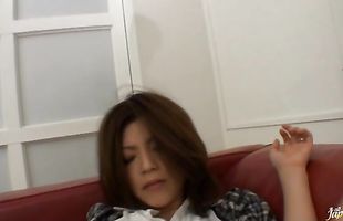 Kurumi Katase gets appetizing jizz in mouth after being banged nicely
